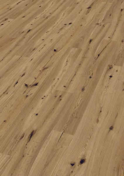 Schmaldiele Landhausdiele Eiche rustikal astig, gebürstet, natur geölt 2,20m²/Paket